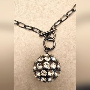 Toggle disco ball ball necklace